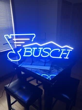 St. Louis Blues Snow Mountains Beer 24"x11" Neon Sign Light Bar Real Glass