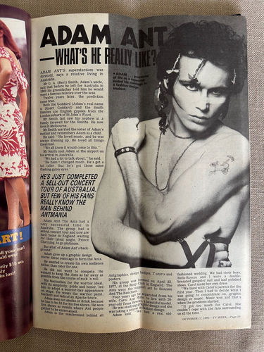 Vintage television - "Australian TV Week" Oct 1981 Adam Ant Rick Springfield - Picture 4 of 18