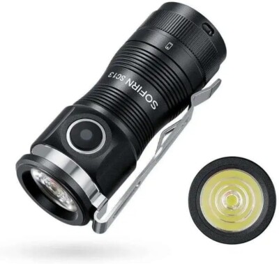 Sofirn SC13 HCRI LED Pocket Flashlight - Bright 1100 Lumens (519A Black))