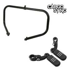 1-1/4" Engine Guard Crash Bar Highway Footpeg Fit For Harley Touring Glide 09-25