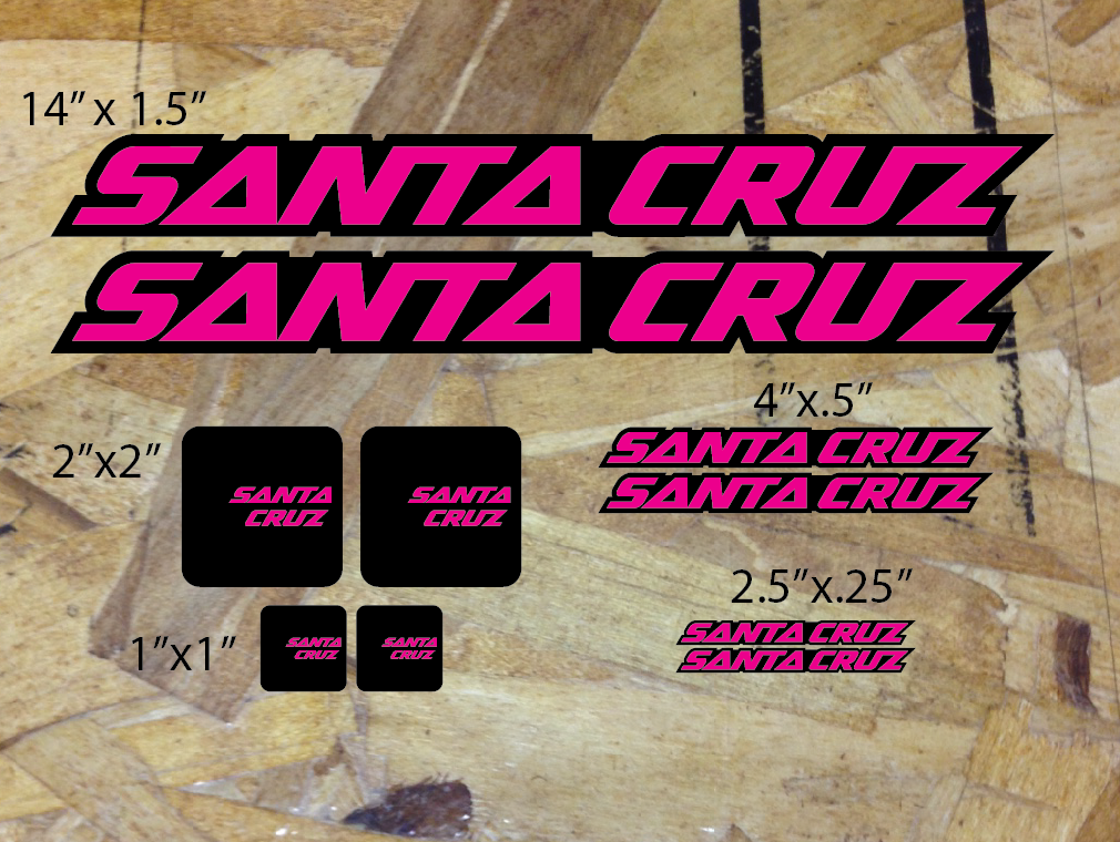 Kit adesivi compatibile con telaio Santa Cruz MTB Mountainbike e casco | decals sticker Decalcomanie bici scritte loghi | Stickersland® (Argento Lucido Metallizzato