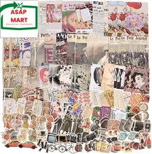 Draupnir 200Pcs Vintage Junk Journal Supplies,Scrapbook Supplies Scrapbooking Pa