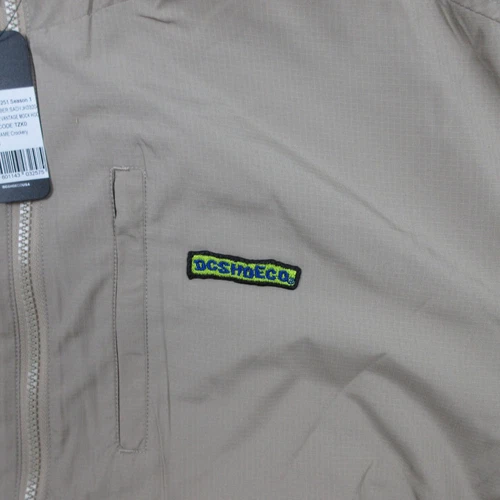 DC Shoe Co Jacket Mens Medium Beige Ripstop Vented Packable Hood Outdoor Vantage image 2