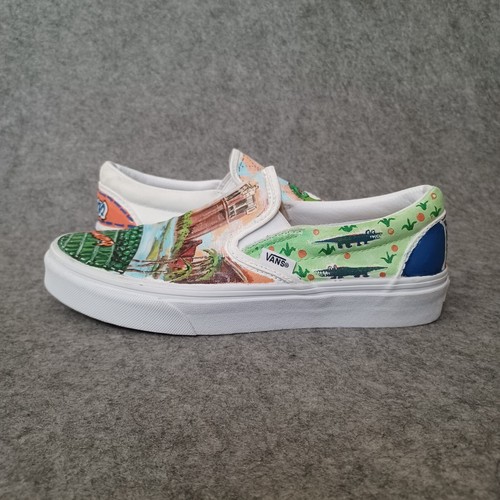 Vans Slip On Shoes Men 6.5 Women 8 Custom Florida Gators Painted Sneakers Unisex - Picture 3 of 16