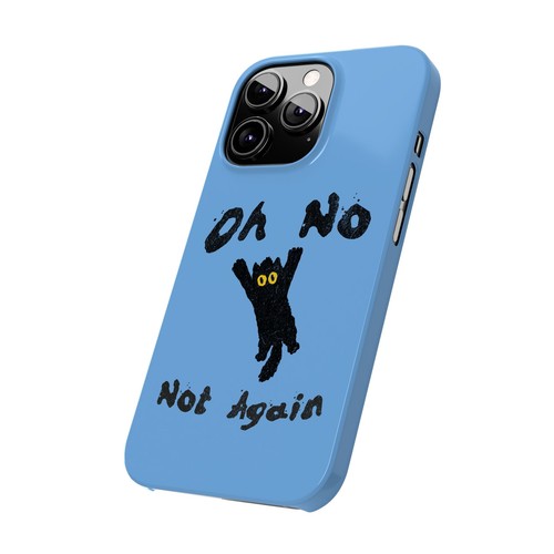 Oh No Not Again Falling Panicky Black Cat Slim Phone Cases for iPhone 7-16 - Picture 44 of 82