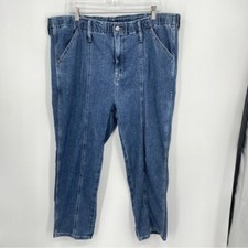 J. Crew High Rise Elastic Waist Ankle Jeans Medium Washed Denim 35 BT037