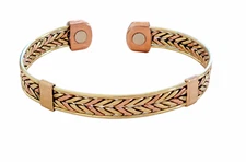 Two Tone Copper Magnetic Bracelet Arthritis Pain Therapy Energy Cuff Bangle