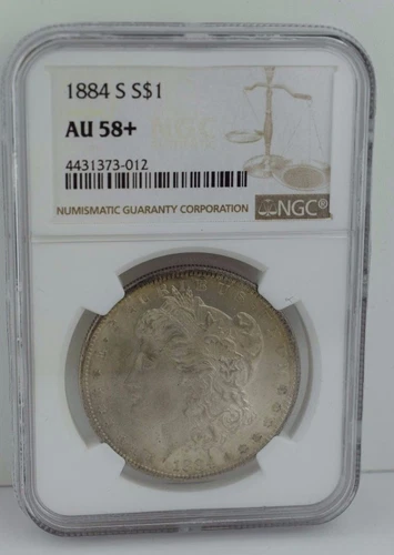 1884-S Morgan Silver Dollar NGC AU-58+   *