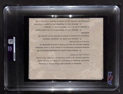 Ted Williams Original Signed Marketing Contract Full Name Auto PSA 10 - Picture 2 of 3