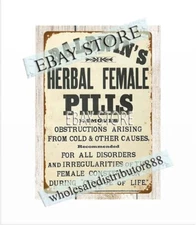 BALDWIN'S HERBAL FEMALE PILLS metal tin sign reproduction inspirational artwork