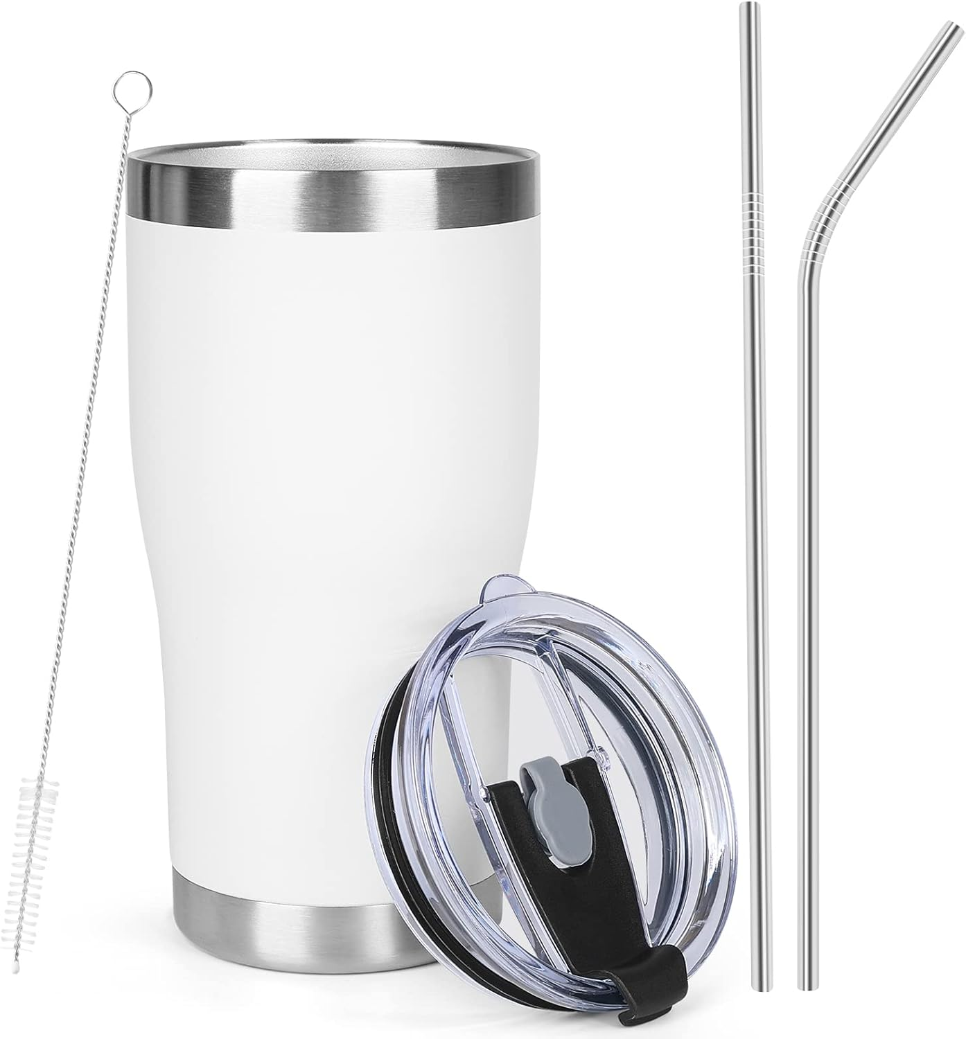 20Oz Coffee Tumbler w Lid and Straw Double Wall Vacuum Insulated Cup Stainless