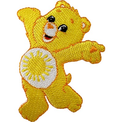 Gelbe Care Bears Sonne Funshine Bär Aufnäher Bügelbild Kleidung bestickt Abzeichen