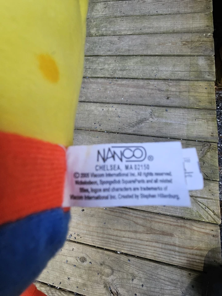 Juguete de peluche pequeño Nanco Bob Esponja Super Hero 2005 10" Foto 3 de 3