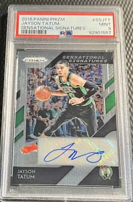 2018 Jayson Tatum PSA 9 Panini Prizm Sensational Signatures Auto 