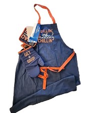 Father's Day Set BBQ Funny Grill Apron Dad Apron With Pot Holder And Oven Mitt