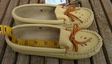 Size 2 Handmade moccasins slippers gift for her genuine leather NEW