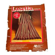 Vintage National Yarn Crafts Lasetta Chevron Afghan Knit Weaving Kit