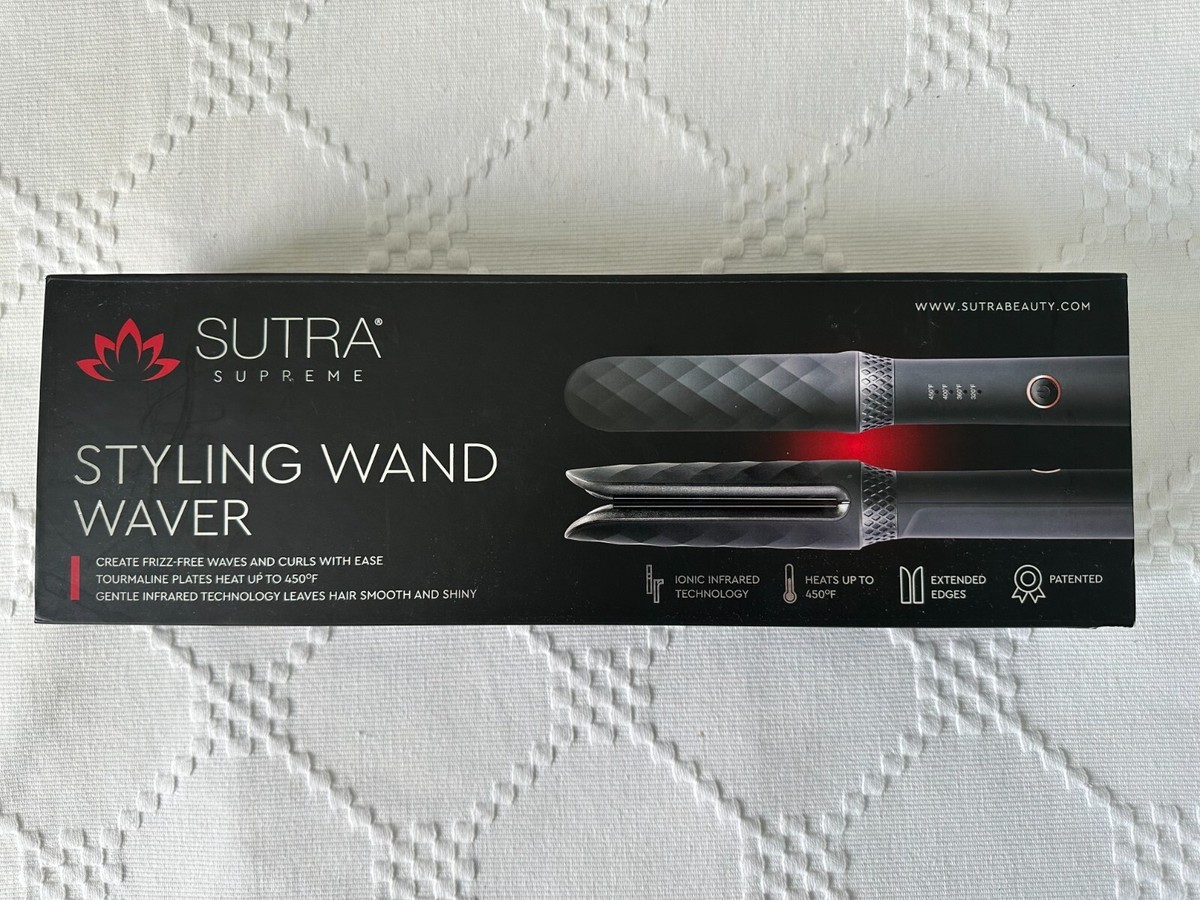 Sutra Supreme Styling Wand Waver Tourmaline Plates Black in box