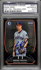 MARK APPEL SIGNED AUTO'D 2014 BOWMAN CHROME CARD #BTP11 PSA/DNA USC PHILLIES