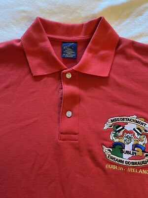 Vintage Dublin Ireland Forever Polo Shirt Mens Large Red SS MSG