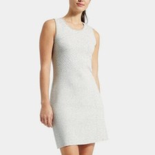 Athleta Chills and Valley Sleeveless Sweater Dress Womens S Gray Stripe