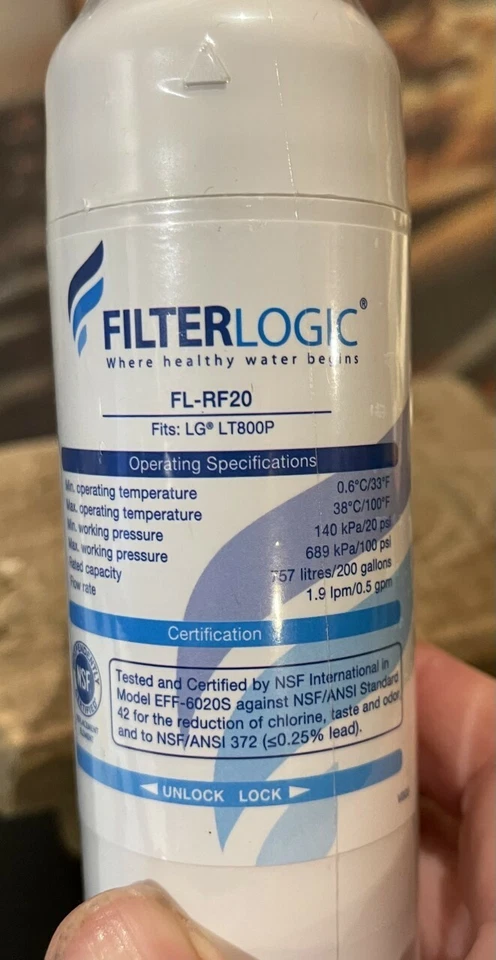 NEW-FL-RF20 Filter Fits LG LT800P FilterLogic ADQ73613401 Refrigerator Water Fil - Image 2 of 4