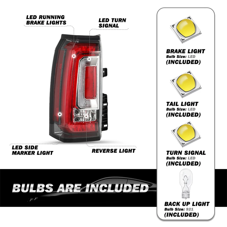 [Estilo OE] Luz trasera para GMC Yukon/Yukon XL 2015-2020 LED LH lámpara de freno del conductor Foto 3 de 4