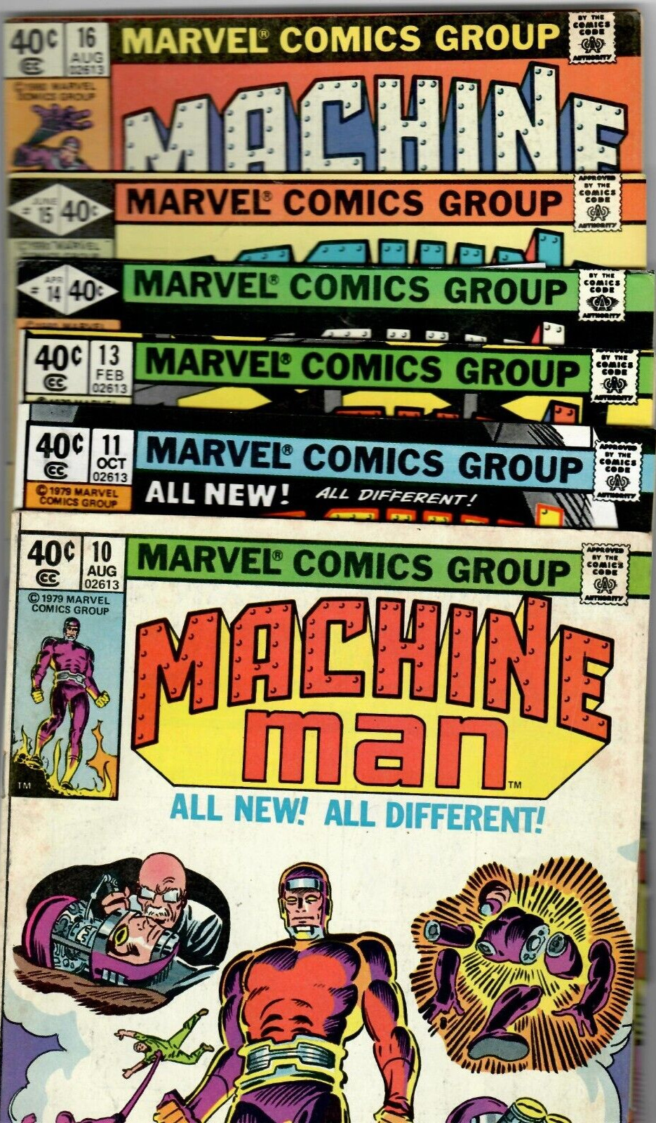 Machine Man # 10,11,13,14,15,16 (7.0) Marvel 1979-1980 Bronze-Age All 40c Lot 🚚