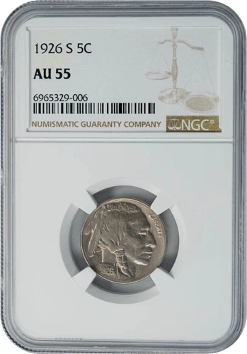 1926-S Buffalo Nickel 5c AU55 NGC 950004-1