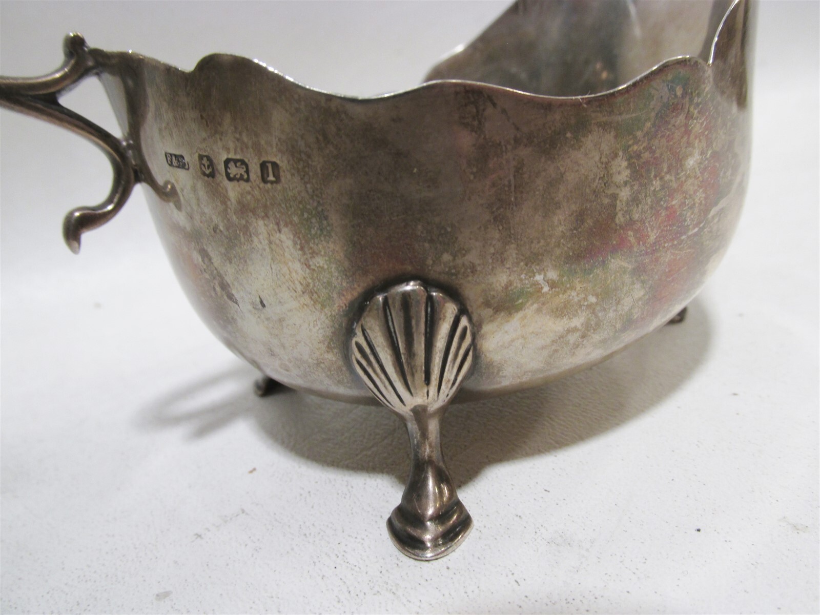 1910 Birmingham Edwardian English Sterling Silver Fattorini Son Sauce Boat