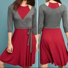 Bailey 44 Anthropologie Corps De Ballet One Piece Red Dress with Cardigan Size S