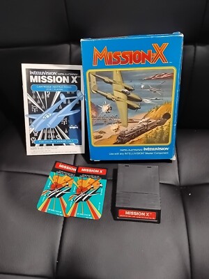 Mission-X Intellivision | Box Manual 2 Overlays Complete CIB | Tested & Working