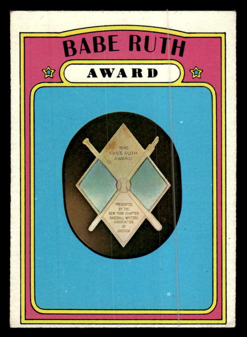 1972 Topps Babe Ruth Award 626 VG JX1504