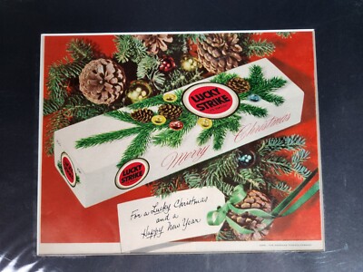 stripe cigarettes Vintage Lucky Stripe Cigarettes Tobacco Christmas Holiday Magazine Print Ad