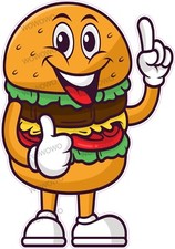 Catering van unit sticker Burger mascot trailer decal hot food 200x150 design 3