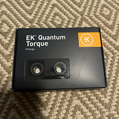 EK Quantum Torque Fittings, Black 6-Pack, Box Packaging