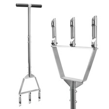 Lawn Aerator Tool - Manual Core Aerator with 3 Hollow Tines, Stainless Steel ...