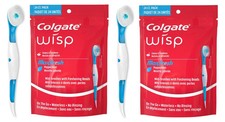 2 Pack Colgate Max Fresh Wisp Disposable Mini Toothbrush- Peppermint, 24 Count