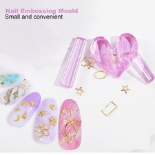 Nail Embossed Mould Star Heart Shape Nail Art Metal Frame Bending Molds Manicure