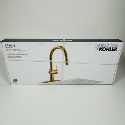 Kohler Clarus R30935-2MB Kitchen Faucet Brushed Brass Pull Down BRAND NEW/SEALED