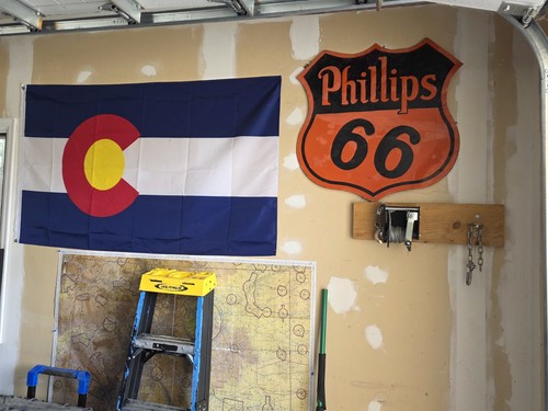 Vintage Phillips 66 DSP Shield Sign 29.5" – Original Veribrite Porcelain Gas Oil