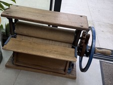 Antique Thomas Bradford & Co. Cast Iron & Wood Laundry Wringer/Mangle (c. 1890s)