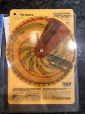 PADI The Wheel Table Recreational Scuba Dive Planners Instruction Booklet