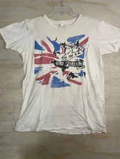 Sex Pistols Shirt Mens Small White Anarchy in the U.K. Punk Rock Band T-Shirt