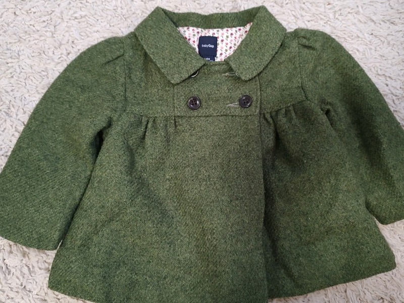 BABY GAP GIRLS 2012 Fall Tweedy Moss Dbl Breasted Coat Jacket 6-12 Months