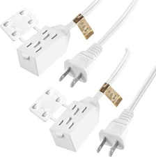 3-Outlet Extension Cord with Multiple Outlets, SPT-2 16 AWG 2 Prong 10FT 2