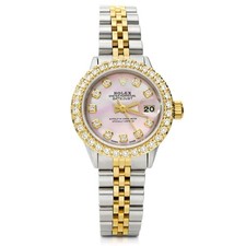 Rolex Datejust 69173 1.10TCW Diamond Bezel Jubilee Band Pink MOP Dial 26mm Watch 4