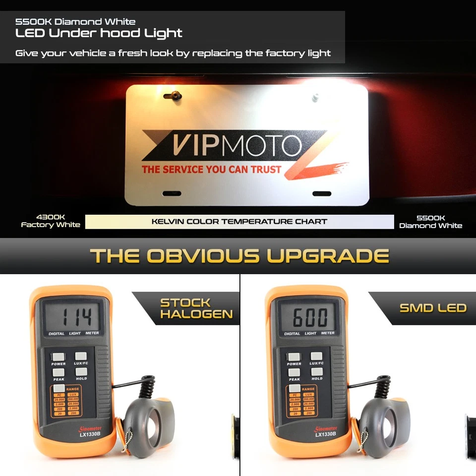 [BRIGHT]Underhood Hood Courtesy LED Lamp Light For Ram Wrangler Grand Cherokee - Image 3 of 4