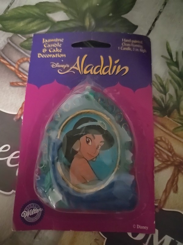 Vtg Disney Movie Aladdin  Birthday Candle Wilton NOS Htf 3" Cake Topper Jasmine
