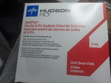 100 Ct..box saline solution 5ml unit dose Hudson Expire 5/23/2026.